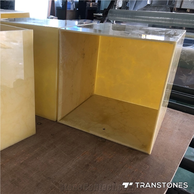 Translucent Faux Alabaster Column & Lighting Box