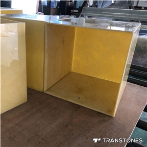 Translucent Faux Alabaster Column & Lighting Box