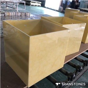 Translucent Faux Alabaster Column & Lighting Box