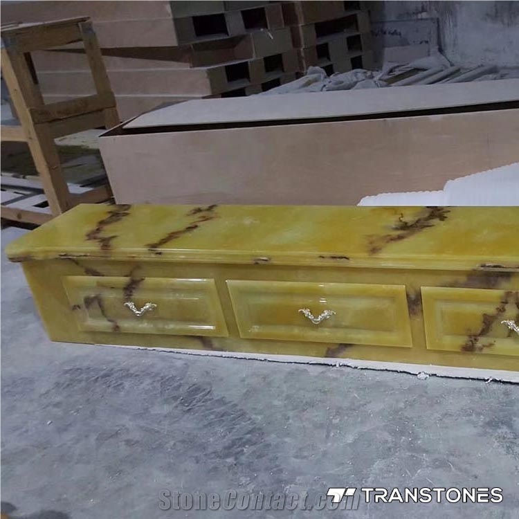 Translucent Faux Stone Alabaster Tabletop Slabs