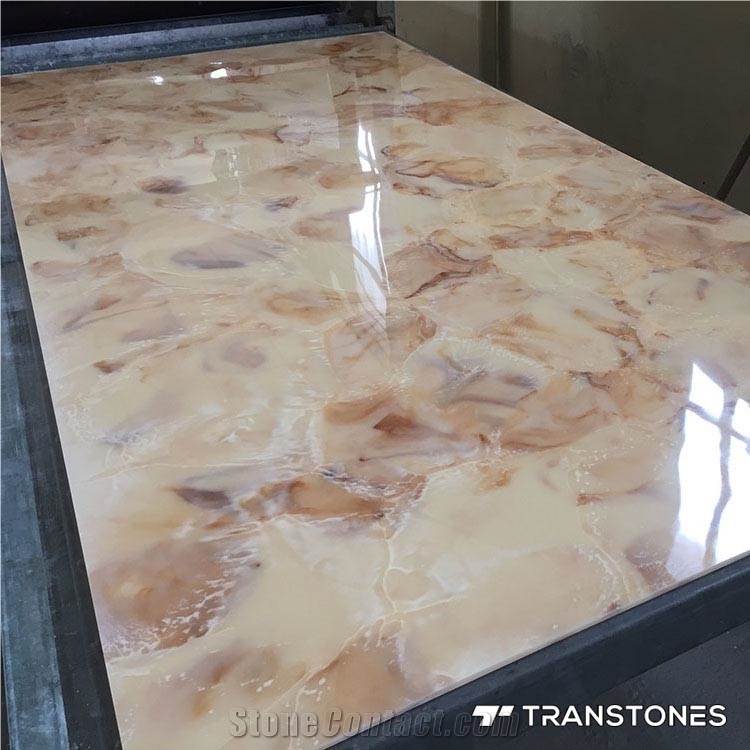 Translucent Faux Stone Backlit Slab Lighting Wall