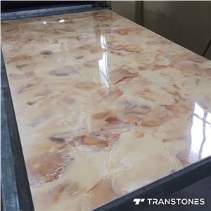 Translucent Faux Stone Backlit Slab Lighting Wall
