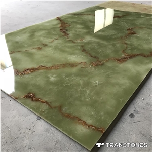 Translucent Green Faux Resin Stone Wall Panel