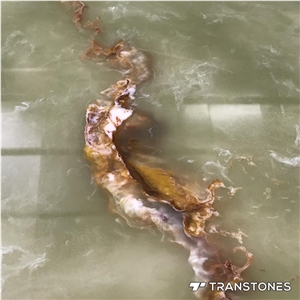 Translucent Green Faux Resin Stone Wall Panel