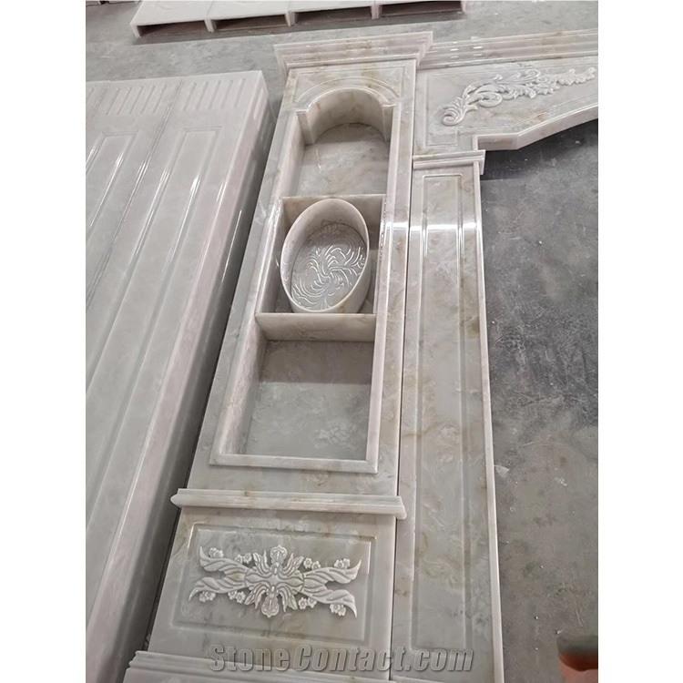 Translucent White Artificial Wall Covering Stone