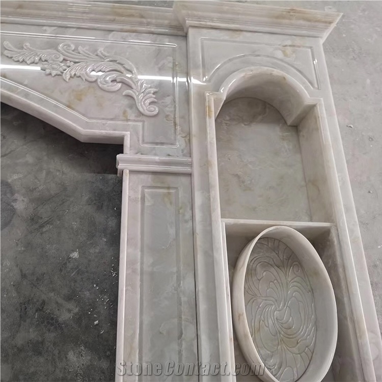 Translucent White Artificial Wall Covering Stone