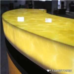 Transtones Alabaster & Acrylic Backlit Bar Counter