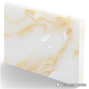 White Faux Stone Panel Polished Slab for Wall Tile