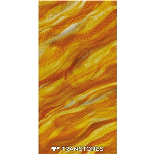 Yellow Pattern Artificial Transparent Stone Tiles