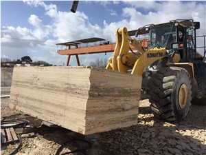 Italy Classic Travertine Block & Silver & White Travertine Block