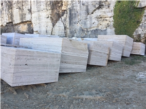 Italy Classic Travertine Block & Silver & White Travertine Block