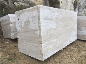 Italy Classic Travertine Block & Silver & White Travertine Block
