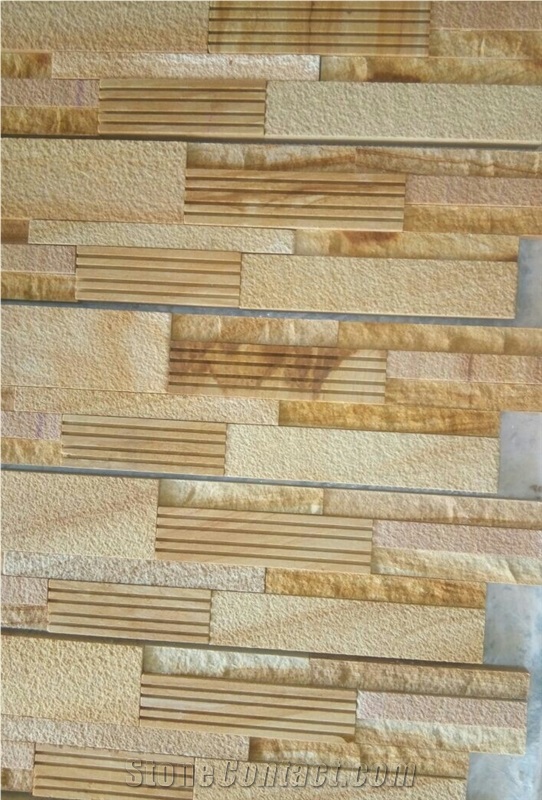 Teak Wood Sandstone Mosaic Pattern 3