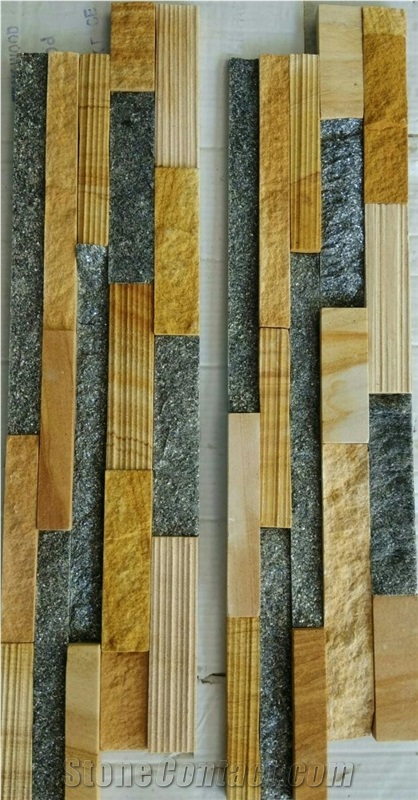 Teak Wood Sandstone Mosaic Pattern 3