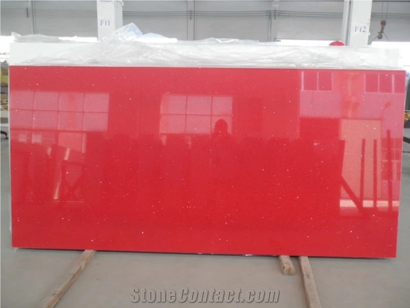 Ruby Red Quartz Stone Sq1004 Kitchen Countertops