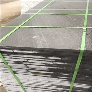 Black Limestone Qingdao Slabs Tiles for Flooring