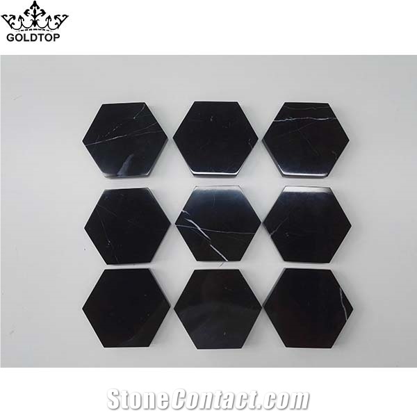 Black Marble Coasters,Drink,Home,Office Decor