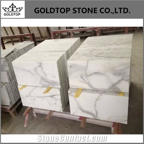 Calcatta Gold White Marble Flooring Statuary White