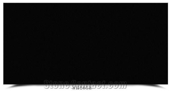 China Polished Black Quartz Artificial Stone Slab