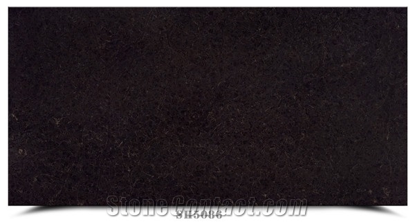 China Polished Black Quartz Artificial Stone Slab