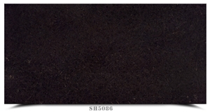 China Polished Black Quartz Artificial Stone Slab