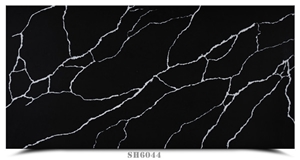 China Polished Black Quartz Artificial Stone Slab