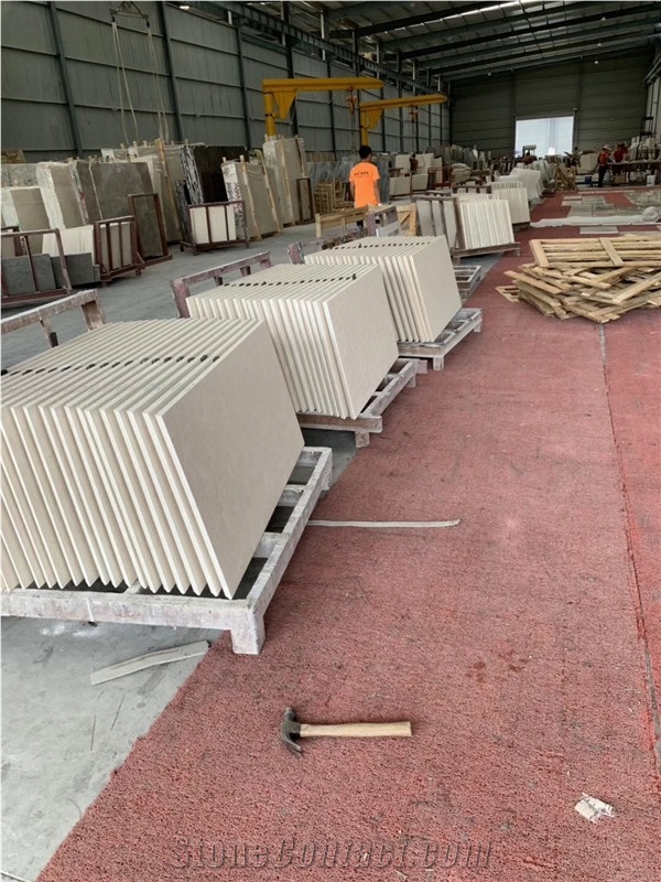 Hones White Limestone Slabs Tiles for Flooring