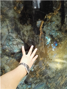 Labradorite Blue Granite,Madagascar Lemurian Slabs