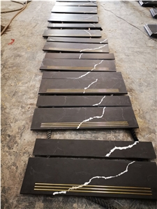 Nero Marquina Quartz Tiles&Slabs Flooring&Walling