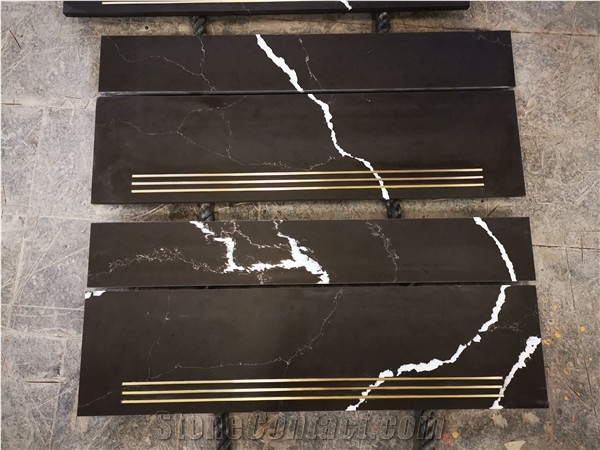 Nero Marquina Quartz Tiles&Slabs Flooring&Walling