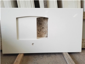 Pure White Quartz Stone Quartz Crystal Countertops