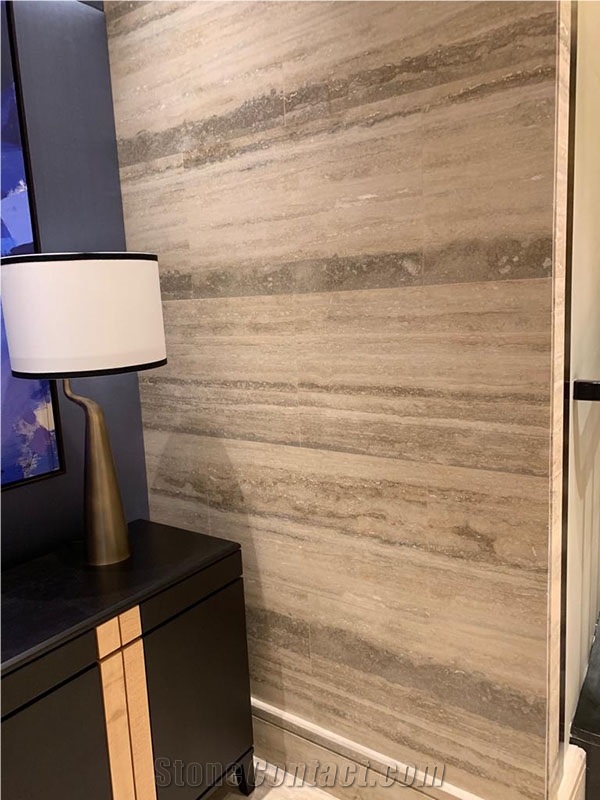 Silver Travertine Slabs&Tiles, Travertino Ocean