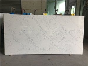White Artifical Stone Quartz,Sparkle Carrara White
