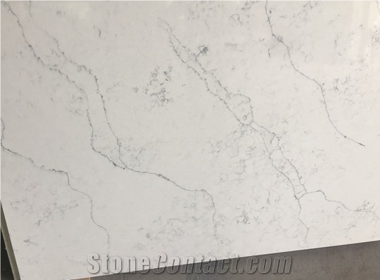 White Artifical Stone Quartz,Sparkle Carrara White