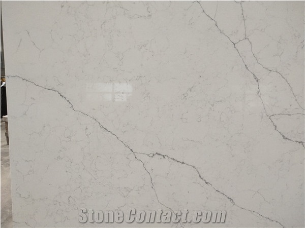 White Artifical Stone Quartz,Sparkle Carrara White