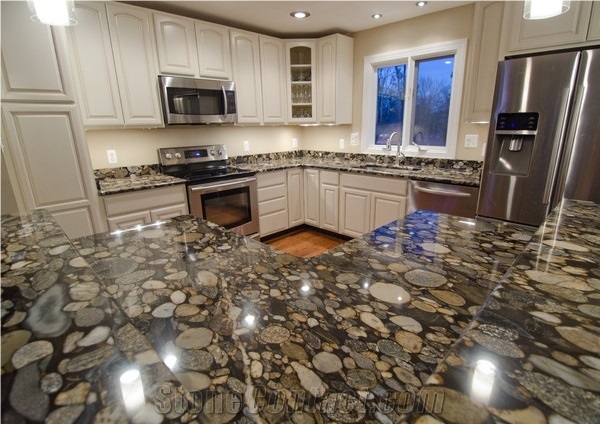 Black Mosaic Granite Kitchen Counter Top