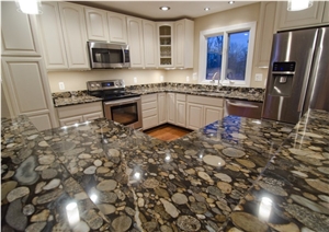 Black Mosaic Granite Kitchen Counter Top