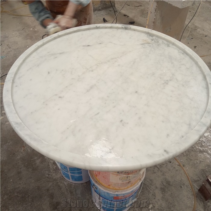 Carrara White Marble Round Countertop for Kitchen