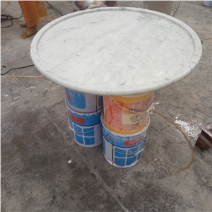 Carrara White Marble Round Countertop for Kitchen