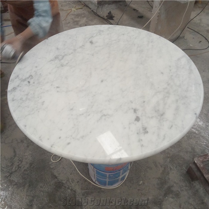 Carrara White Marble Round Countertop for Kitchen