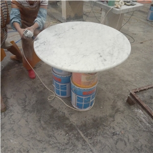 Carrara White Marble Round Countertop for Kitchen