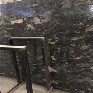 Good Value Peacock Green Granite Slabs Cut Tiles
