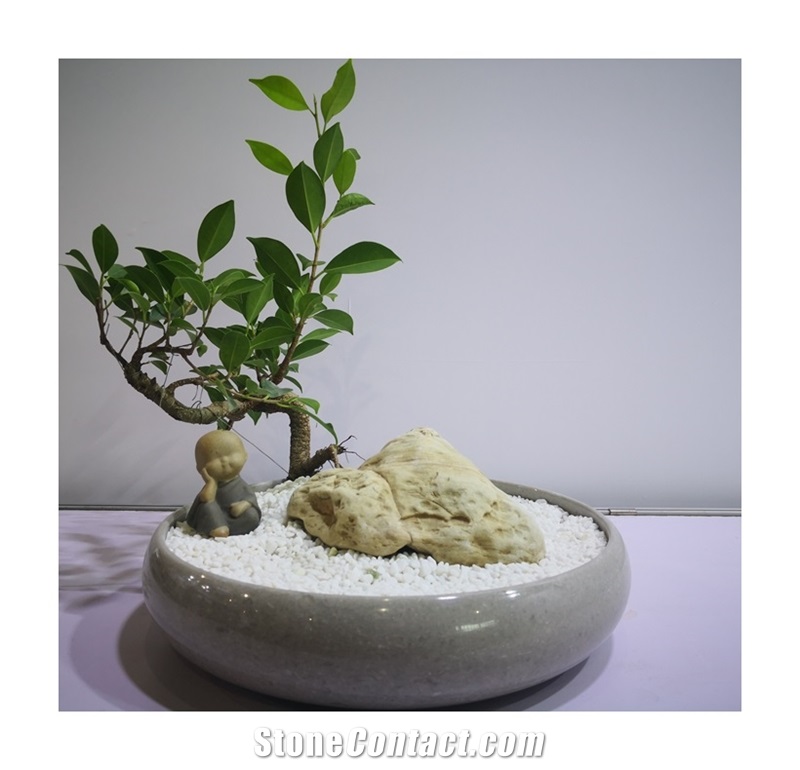 Marble Stone Desk Pots for Office Decoration