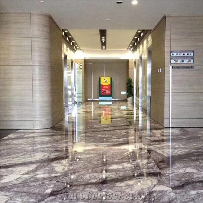 Milas Lilac Marble Slab Cut Tiles for Wall Design