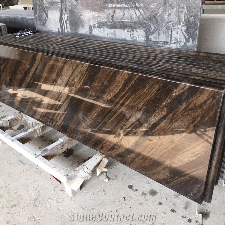 Polish Quicksand Brown Granite Kitchen Countertops
