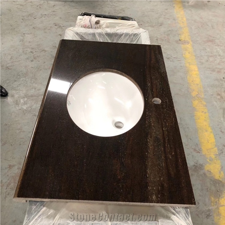 Quicksand Brown Granite Vanity Top for Bathroom