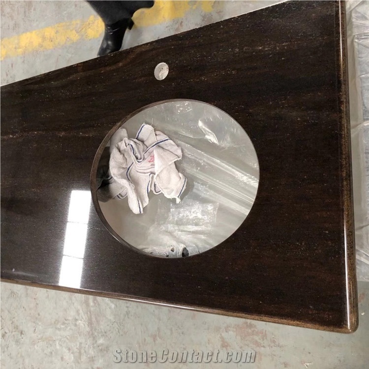 Quicksand Brown Granite Vanity Top for Bathroom