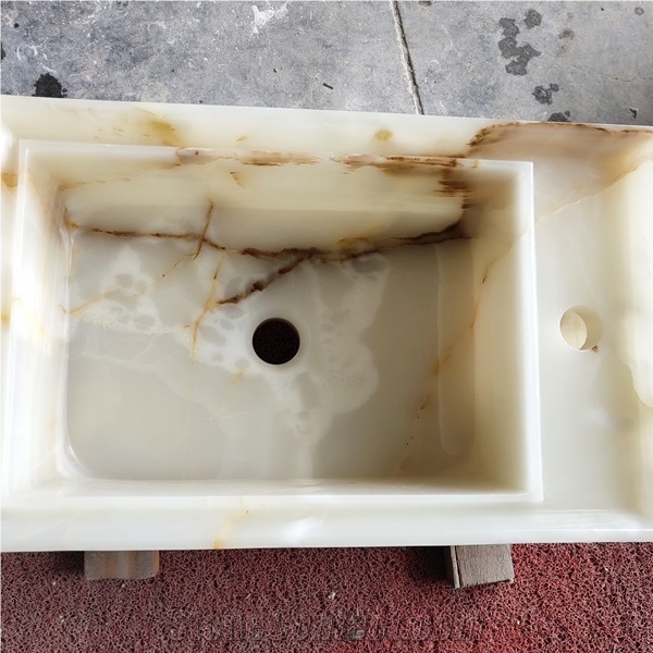 White Onyx Wash Basin Sink