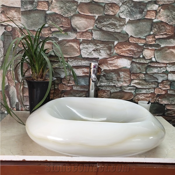 White Onyx Wash Basin Sink