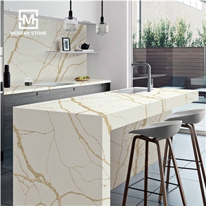 Quartz Calacatta Gold Prefab Kitchen Countertops